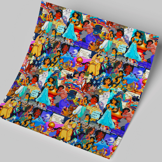 Printed Vinyl Sheet 12x12 " Permanent Vinyl - Princess Jasmine