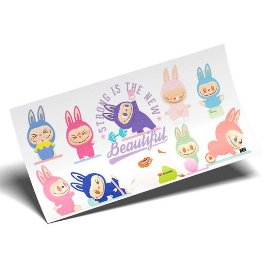 UV DTF Wrap Stickers - Labubu Strong is the new beautiful