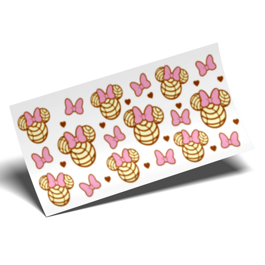 Cup Wrap Sticker - UV DTF Minnie's pink conchitas