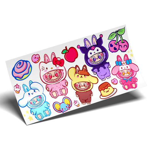 UV DTF Wrap Stickers - Labubu Sanrio Cherry and apples