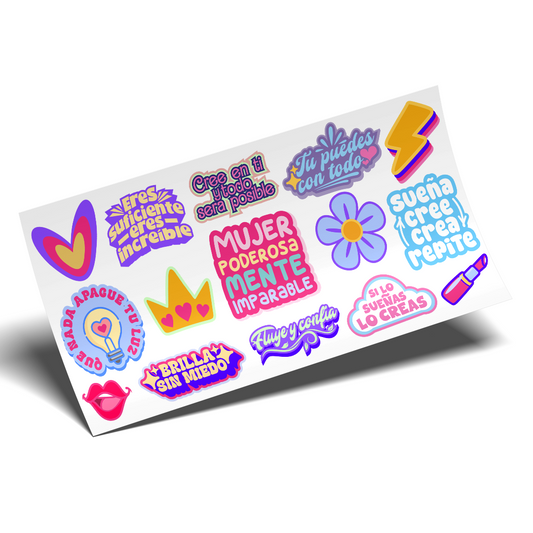 UV DTF Wrap Stickers - Mente poderosa frases motivación