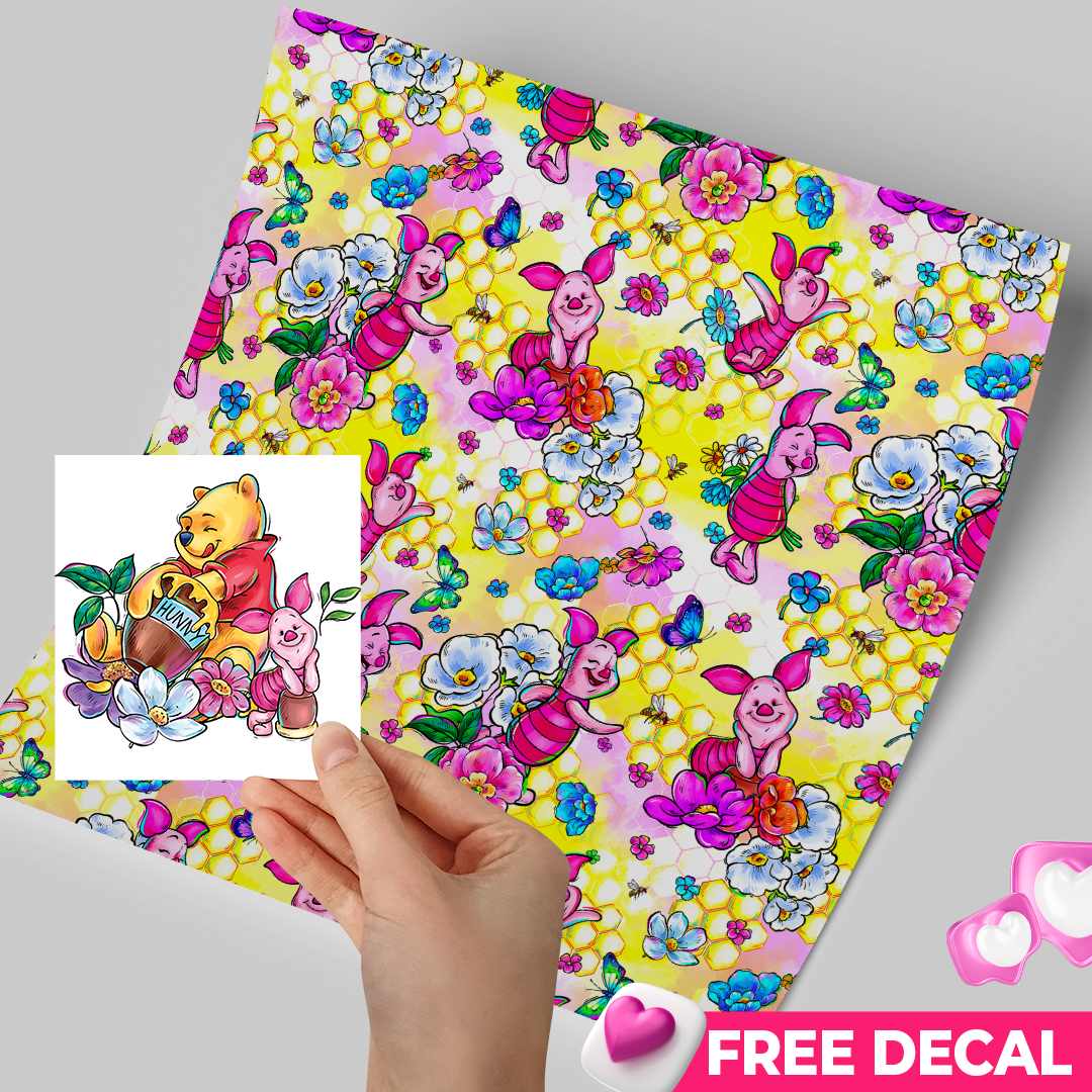 Printed Vinyl Sheet 12x12 " Permanent Vinyl - Golden Honey