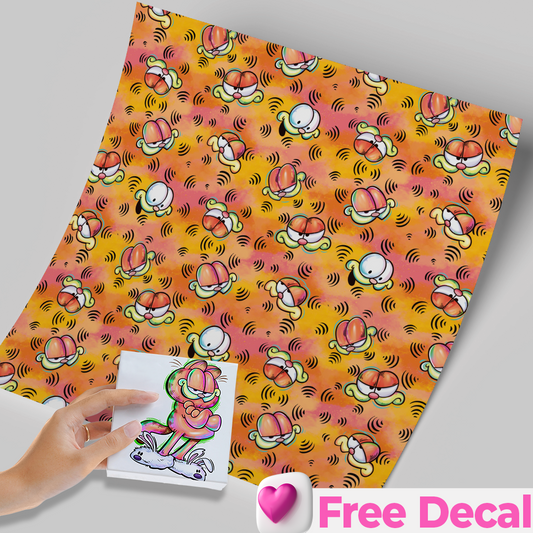 High-Quality Printed Adhesive Vinyl – Permanent Finish 12x12" GARFIELD e / Free Uvdtd decal
