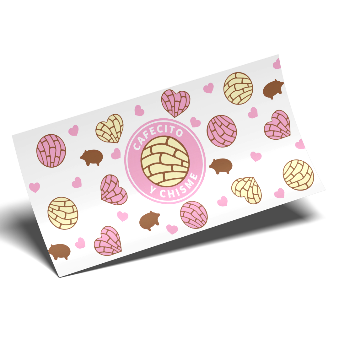 Cup Wrap Sticker - UV DTF Vintage Cafecito y Chisme