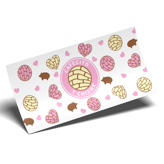 Cup Wrap Sticker - UV DTF Vintage Cafecito y Chisme