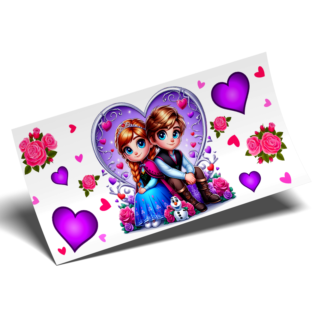 Cup Wrap Sticker - UV DTF transfer Frozen Love