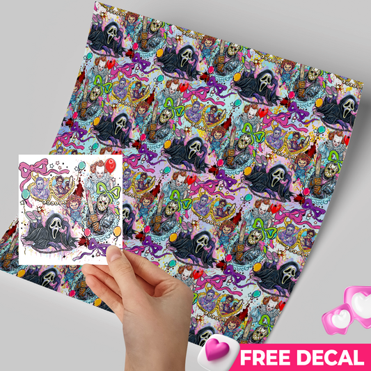 Printed Vinyl Sheet 12x12 " Permanent Vinyl - Your favorite Halloween