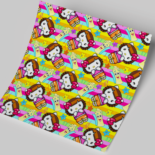 High-Quality Printed Adhesive Vinyl – Permanent Finish 12x12" Kitty School / Free Uvdtd decal