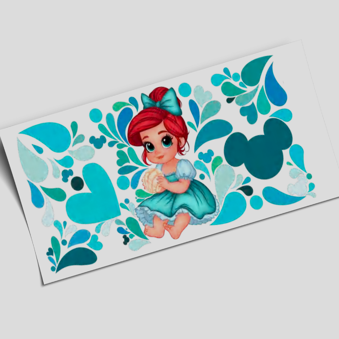 Cup Wrap Sticker - UV DTF Cup Wrap Baby Ariel conchita