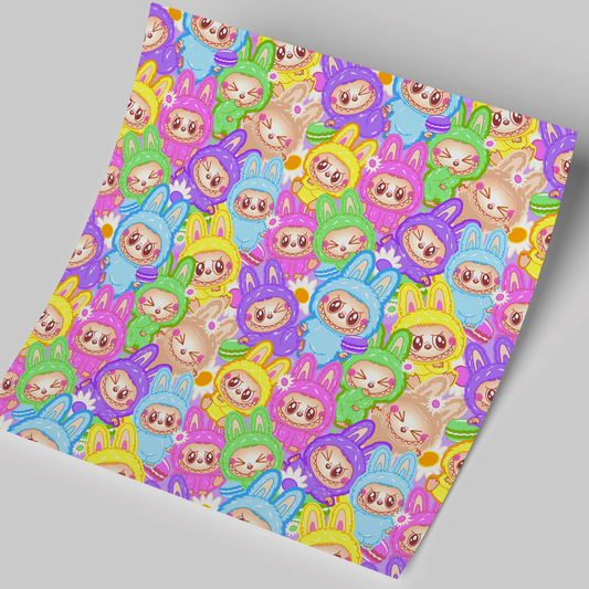 Printed Vinyl Sheet 12x12 " Permanent Vinyl - Labubu