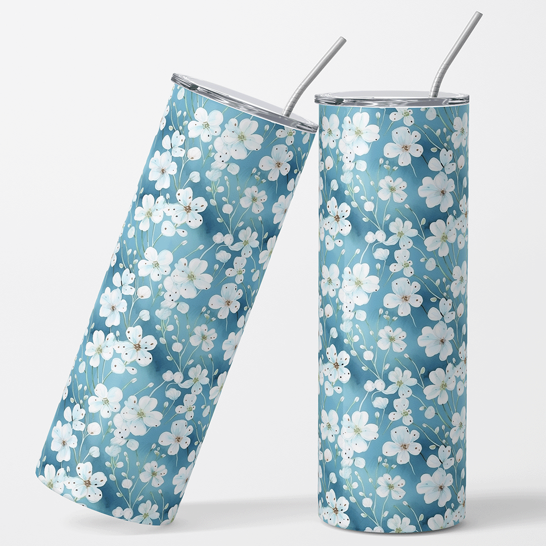 Blue Floral 12x12 " Permanent Vinyl