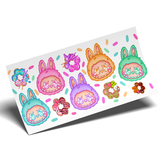 UV DTF Wrap Stickers - Labubu Mint heads