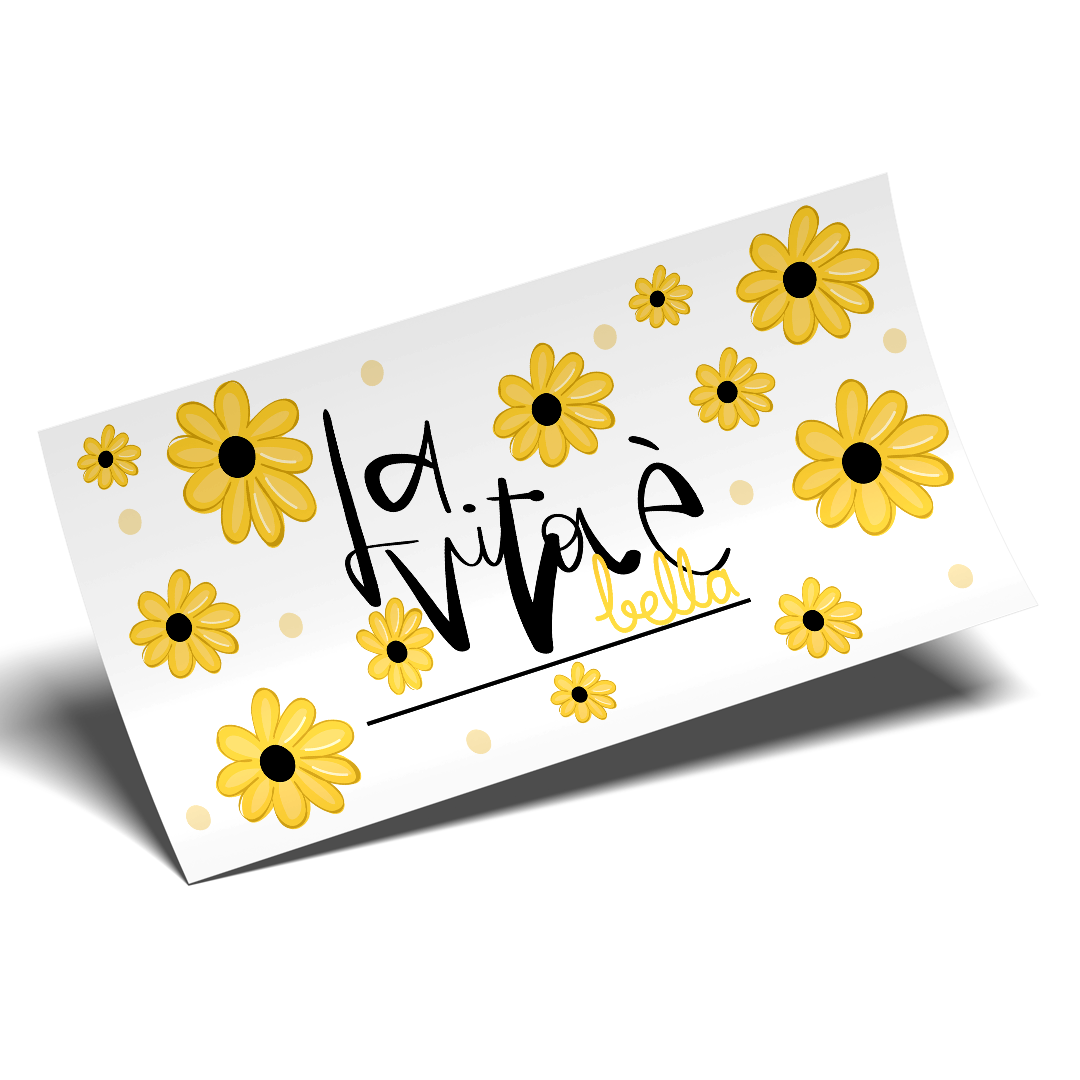 Cup Wrap Stickers UV DTF - La vita e Bella Can Wrap
