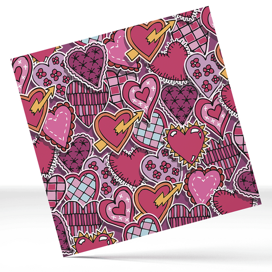 Stitches Heart Color 12x12 " Permanent Vinyl