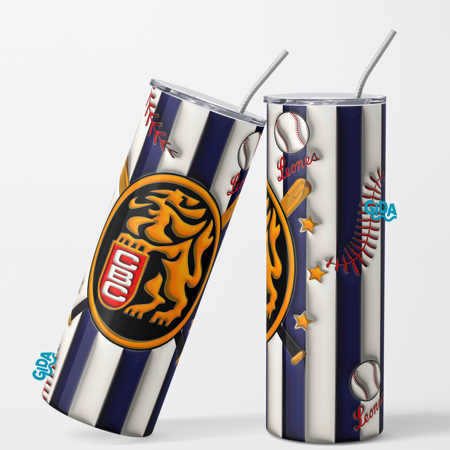Printed Vinyl 3D - Venezuela Leones 20oz Straight Tumbler wrap Vinyl