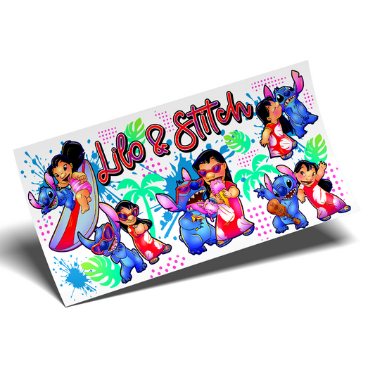 UV DTF Wrap Stickers - Stitch Lilo tropical