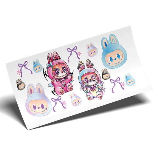 UV DTF Wrap Stickers - Labubu Tattoo watercolor