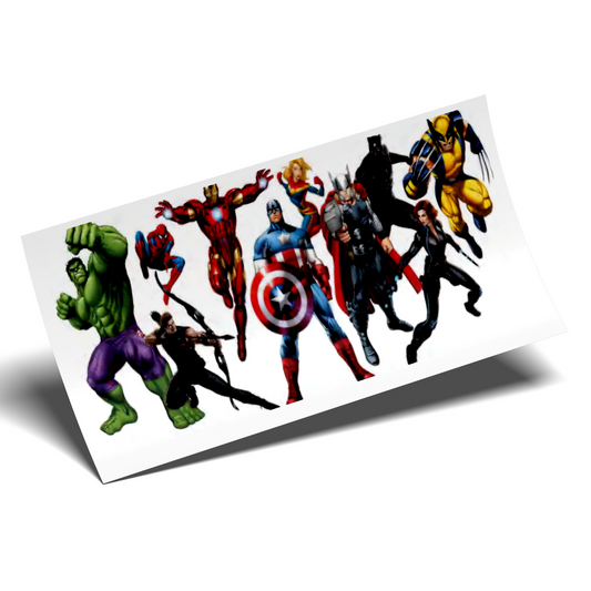 Cup Wrap Sticker - UV DTF Super Heroes