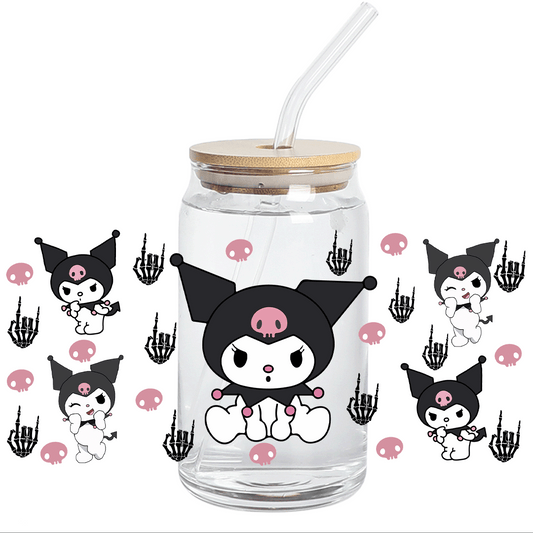 UV DTF - Stickers Kuromi Rock and roll 16oz libbey cup Wrap