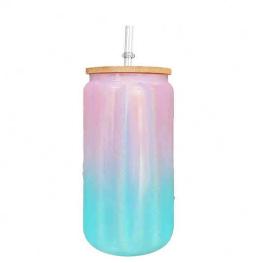 16 Oz Sublimatable DEGRADE Shimmer Glass Can Blank