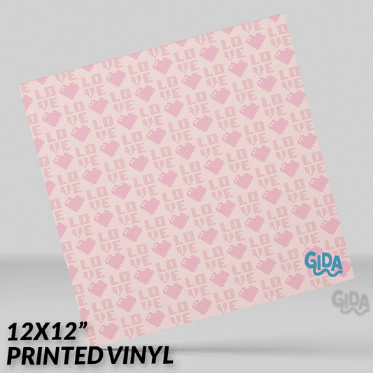 Valentines Love with a Hearts 12x12" Vinyl