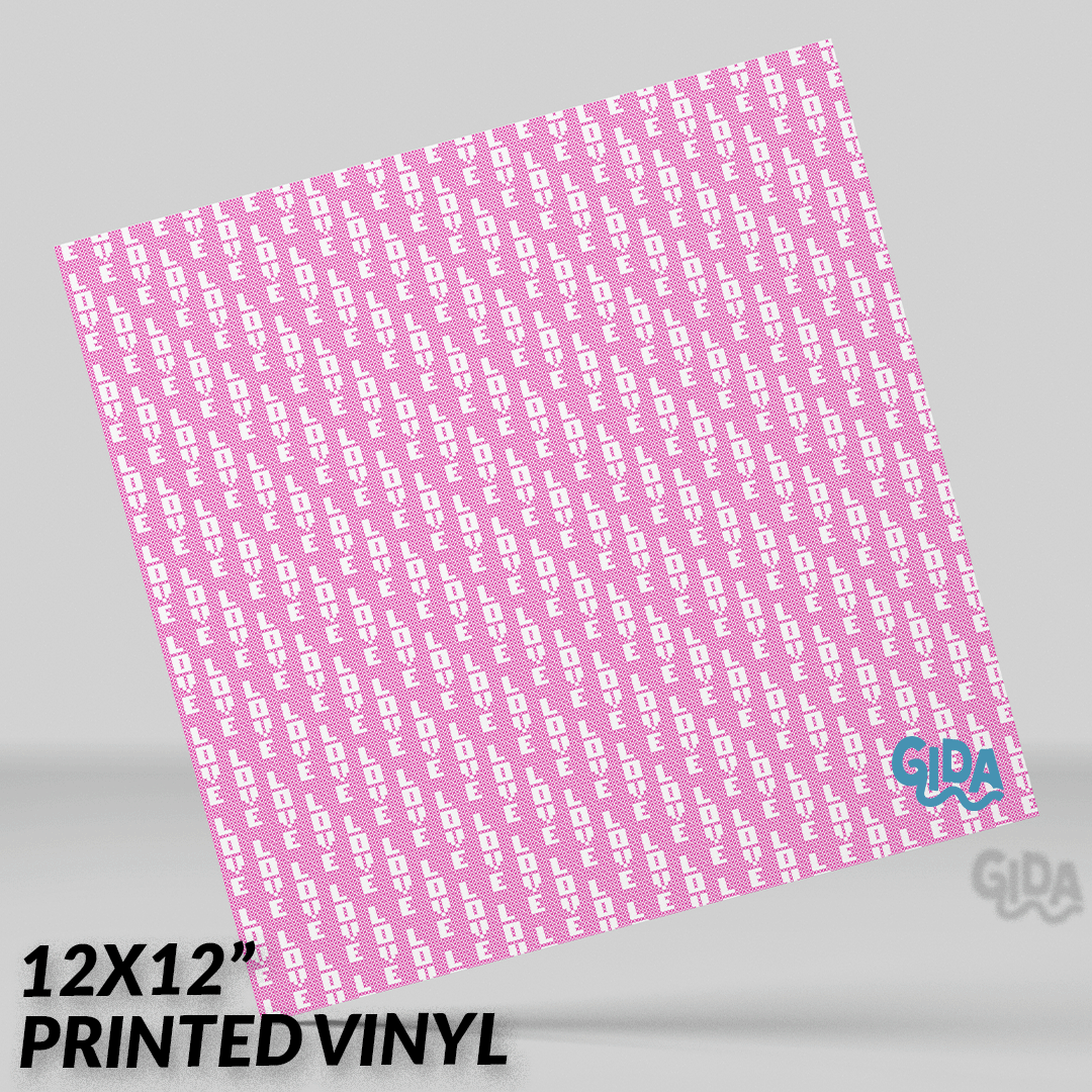 Valentines Love upside down 12x12" Vinyl