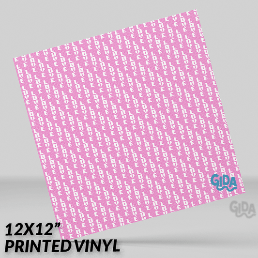 Valentines Love upside down 12x12" Vinyl
