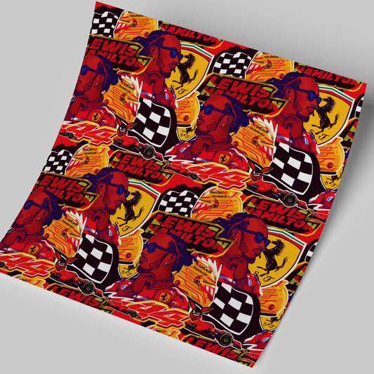 Printed Vinyl Sheet 12x12 " Permanent Vinyl - Lewis Hamilton