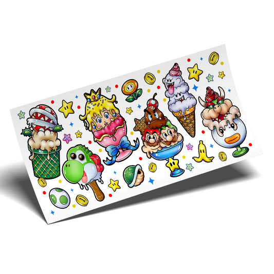 UV DTF Wrap Stickers - Popsicle Mario Bros and friends