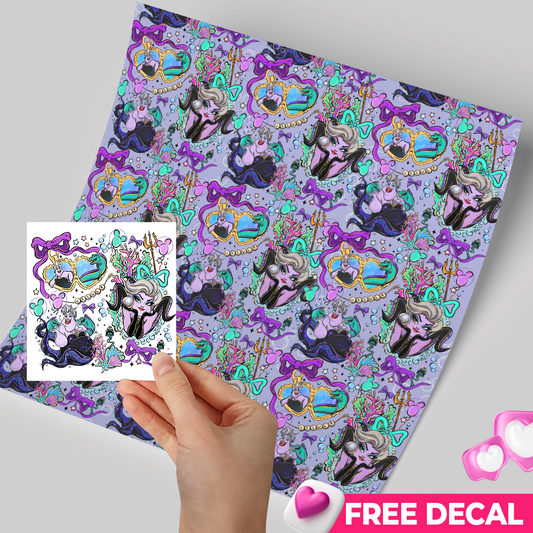 Printed Vinyl Sheet 12x12 " Permanent Vinyl - Free decal - Ursula