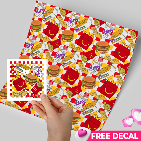 Printed Vinyl Sheet 12x12 " Permanent Vinyl - Free decal - Foddieee