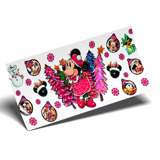 Cup Wrap Sticker - UV DTF transfer Pink Elegant Minnie