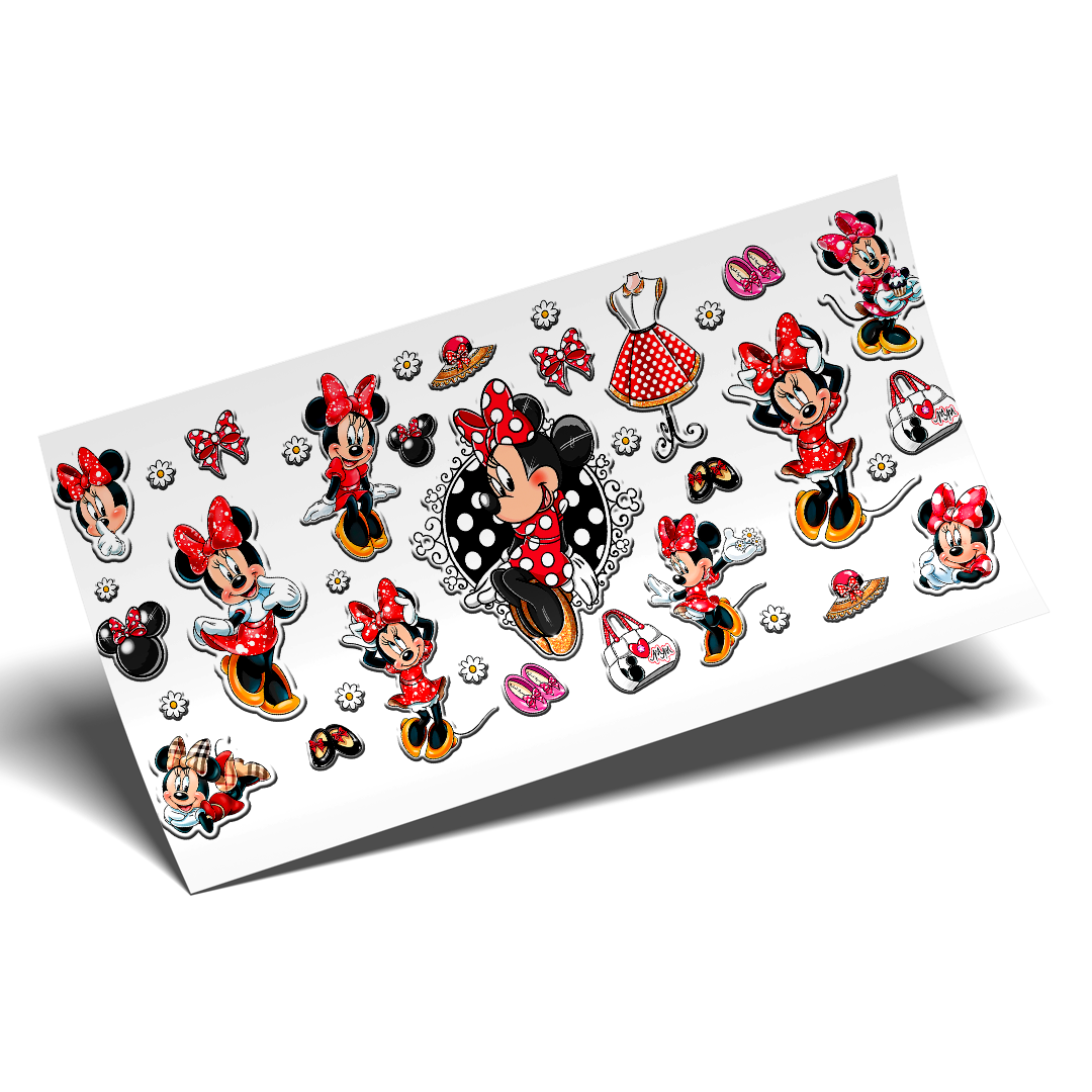 Cup Wrap Sticker - UV DTF Minnie Red dots