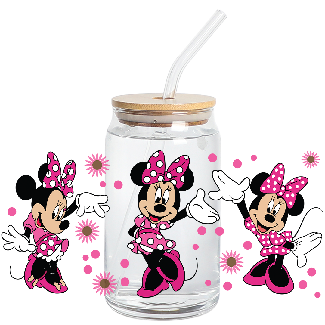 Cup Wrap UV DTF Stickers Wrap - Minnie Pink Libbey cup Wrap - STICKERS