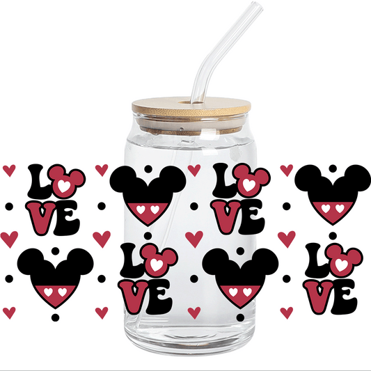 Cup Wrap Uv Dtf Sticker - LOVE Libbey 16 oz Wrap