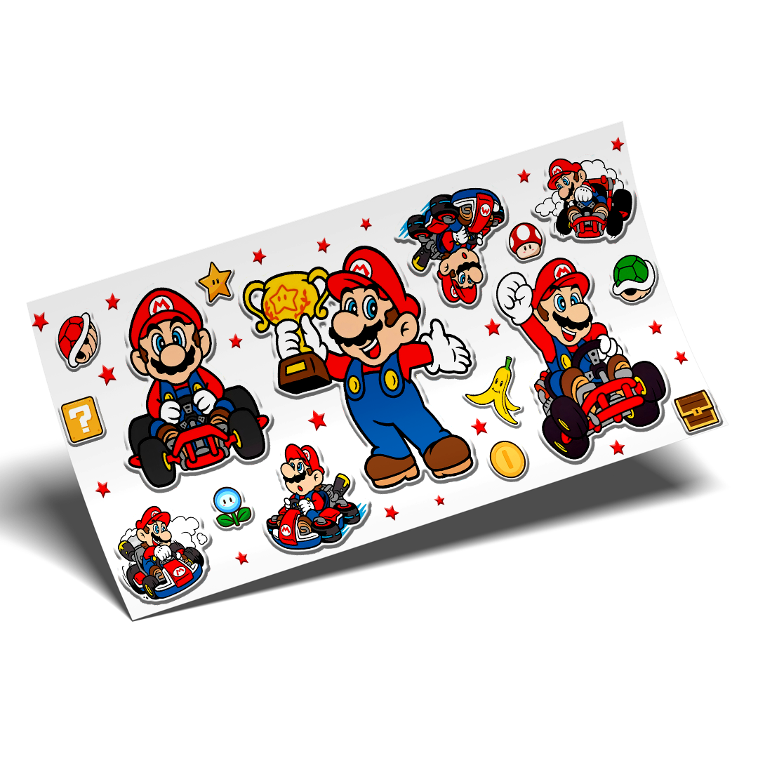 Cup Wrap Sticker - UV DTF Mario champion