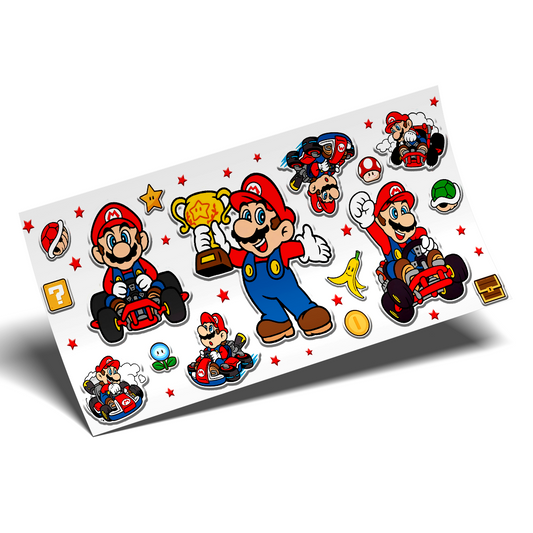 Cup Wrap Sticker - UV DTF Mario champion