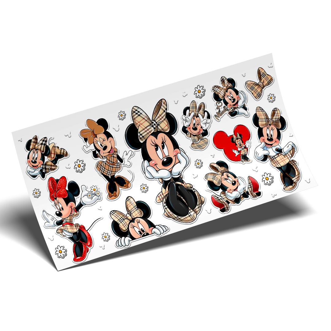 Cup Wrap Sticker - UV DTF Transfer Minnie Pattern bow