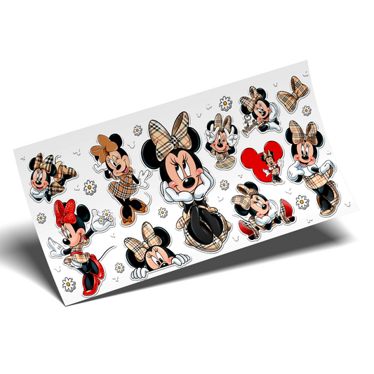 Cup Wrap Sticker - UV DTF Transfer Minnie Pattern bow