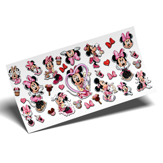 Cup Wrap Stickers UV DTF Wrap - Sweet a lot of Minnie's 16oz Libbey cup Wrap
