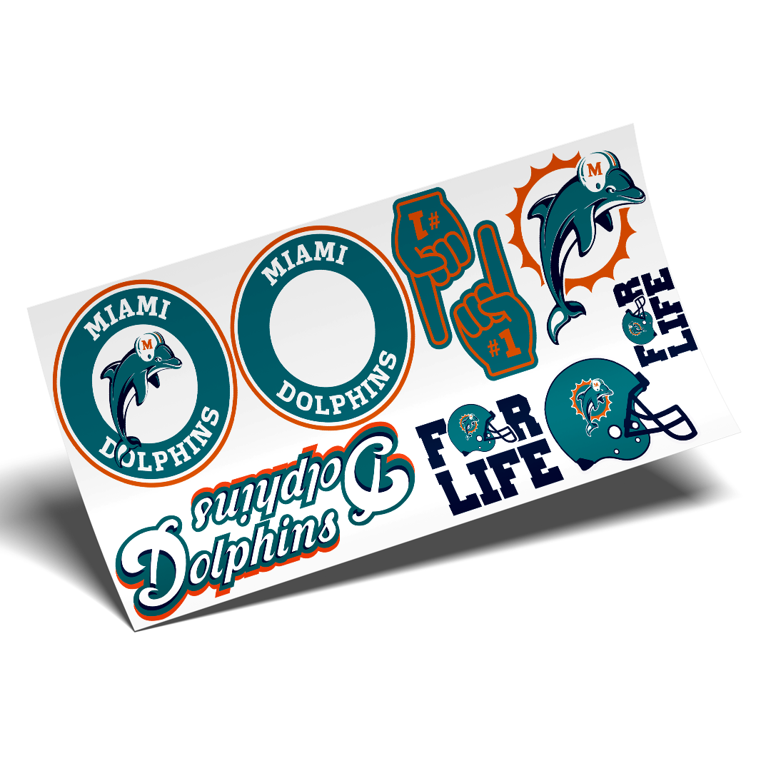 Cup Wrap Sticker UV DTF - Miami Dolphins