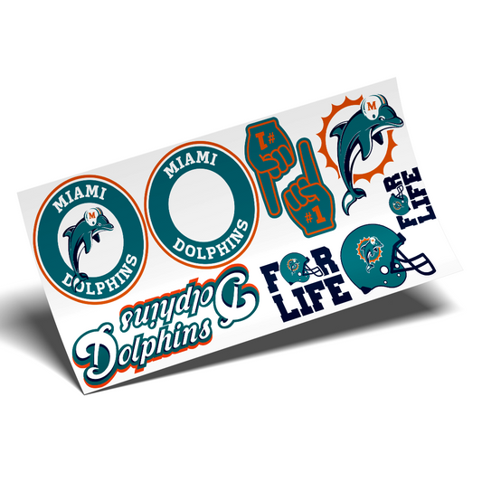 Cup Wrap Sticker UV DTF - Miami Dolphins