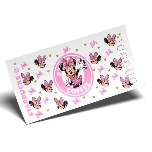 UV DTF - Pink Ratona Saludando cup Wrap