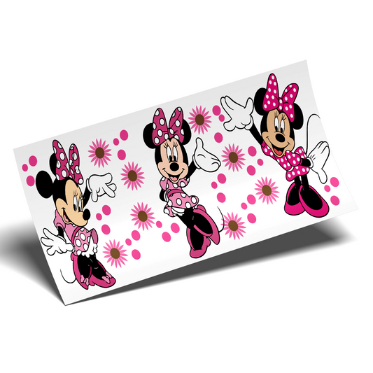 Cup Wrap UV DTF Stickers Wrap - Minnie Pink Libbey cup Wrap - STICKERS