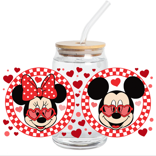 UV DTF Stickers Wrap - M&M Love Red Circle Libbey cup Wrap - STICKERS