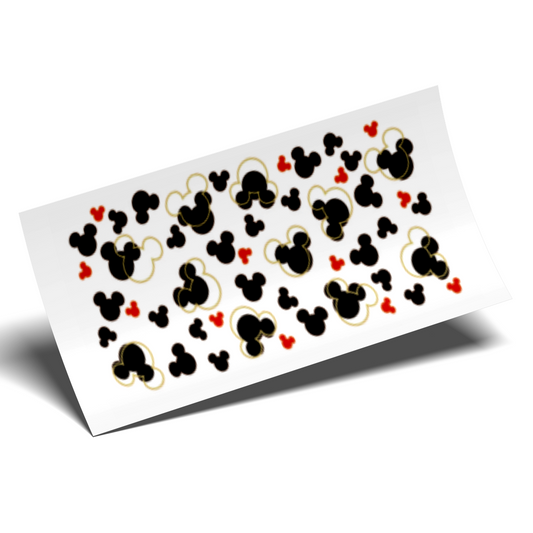Cup Wrap Sticker - UV DTF Mickey's black silhouettes
