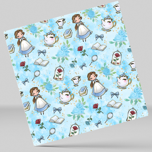 12x12 inches Belle Blue Patterned Vinyl