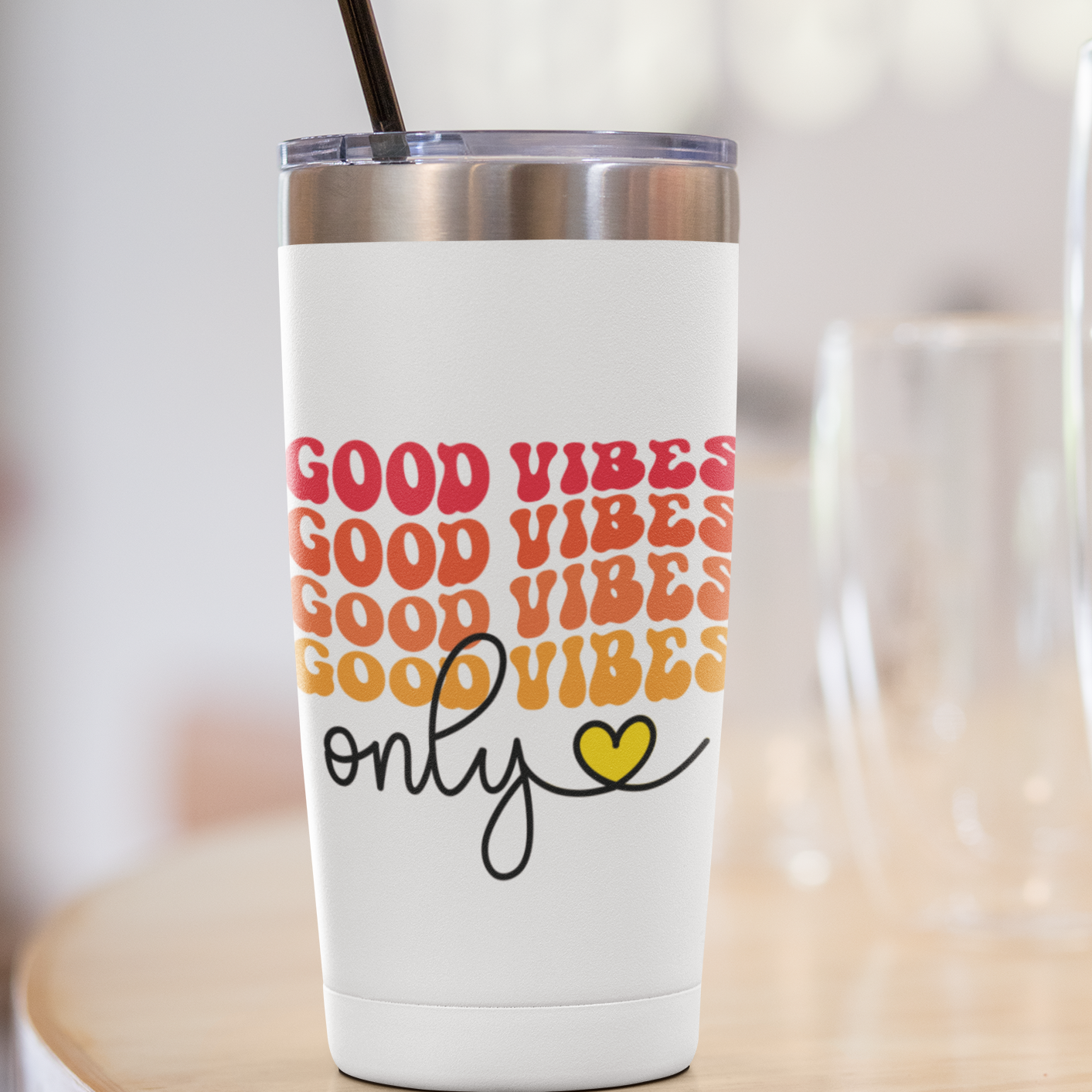 UV DTF STICKER - Good Vibes Only Lettering
