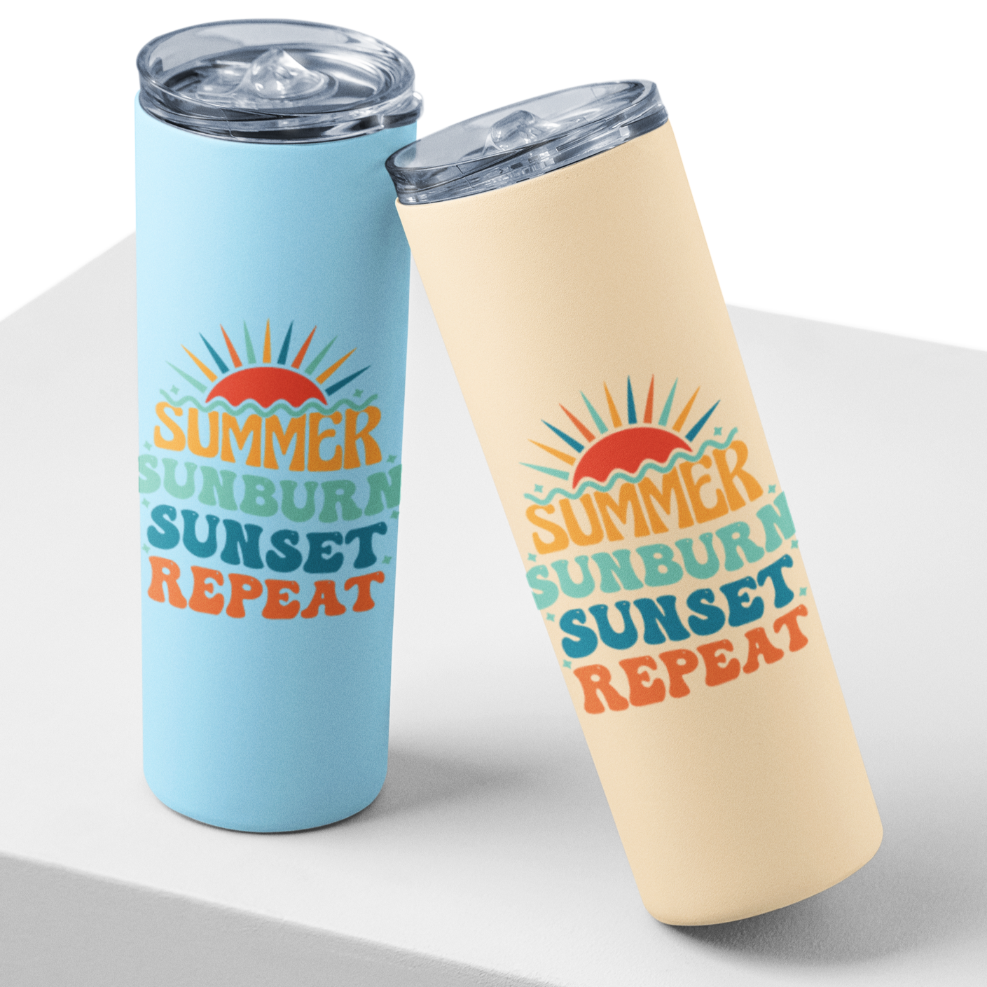 UV DTF STICKER - Summer Sunburn Sunset Repeat