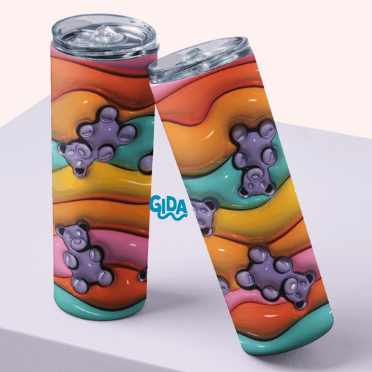 3D - Gummy Bears Straight 20oz Tumbler wrap Vinyl